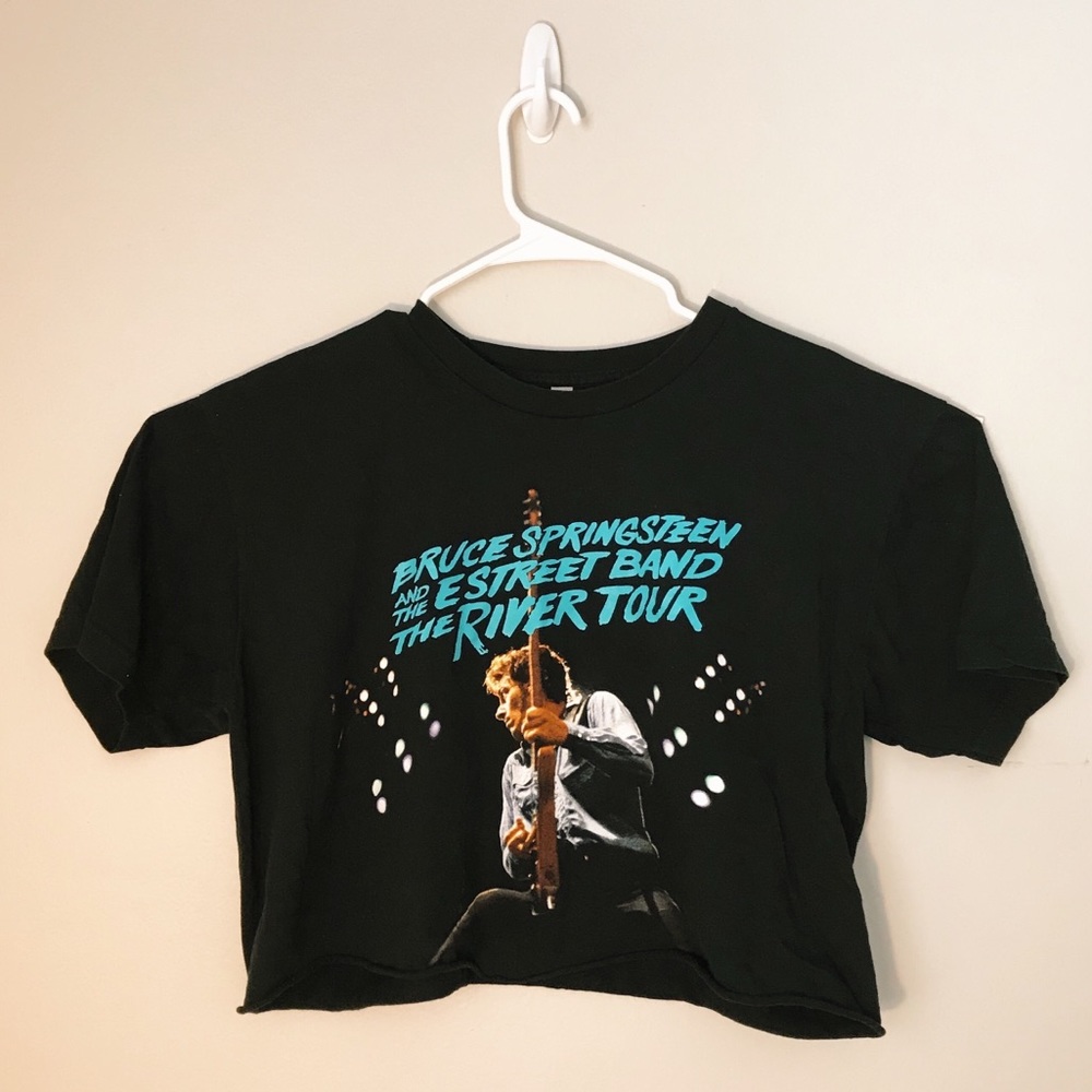 AMERICAN APPAREL Cropped Graphic Band Tee